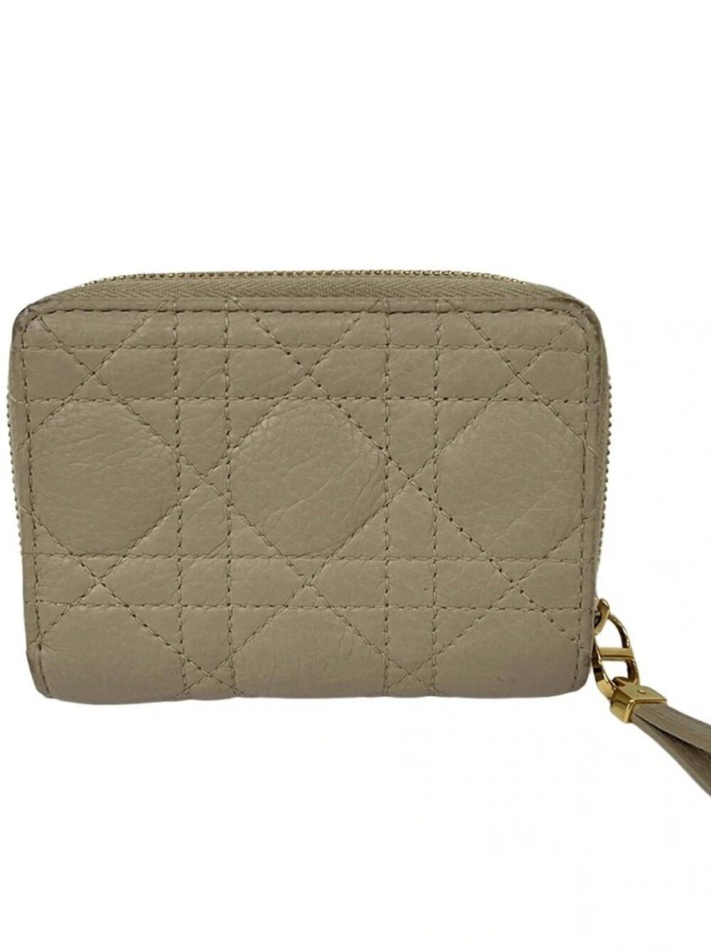 DIOR/ChristianDior Dior Caro - Beige Leather Bifold Wallet - Picture 2 of 8